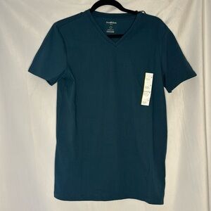 NWT GOODFELLOW & CO TEAL SHORT SLEEVE V-NECK (S)